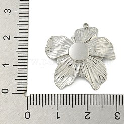 304ステンレスペンダント  ラインストーン付き  花のチャーム  ステンレス鋼色  ローズ  26x24.5x4mm  穴：1.2mm&nbsp;STAS-L022-438P-02