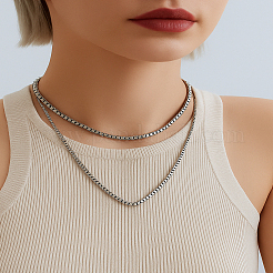 2 шт. 2 стиля 304 нержавеющая сталь цепочка ожерелье&nbsp;NJEW-LP0003-30