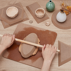 6шт набор форм для лепки из керамической глины и дерева МДФ DIY-WH0349-400A