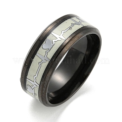 Кольца для пальцев из нержавеющей стали 304 со светящимися линзами RJEW-Z016-02EB