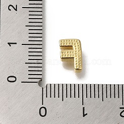 ラックメッキ真鍮マイクロパヴェクリアキュービックジルコニアビーズ  長持ちメッキ  カドミウムフリー＆鉛フリー  18KGP本金メッキ  文字F  8x5.5x3mm  穴：0.8mm&nbsp;KK-G500-30G-F