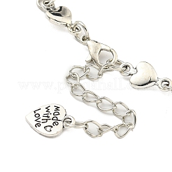 Fabrication de bracelets en chaîne à maillons en alliage plaqué argent antique&nbsp;MAK-K023-03B-AS