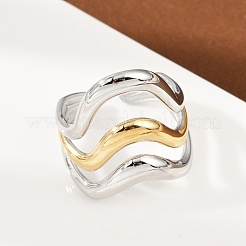 Кольца-манжеты из нержавеющей стали 304 для женщин&nbsp;RJEW-K296-03A-GP