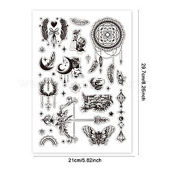 Transparente Stempel aus Kunststoff im Boho-Stil mit Federn&nbsp;DIY-WH0584-0002