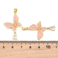 Pendenti in zirconi cubici trasparenti in micro pavè di ottone&nbsp;CU-CBA765C-25G-02