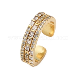Манжеты из латуни с микро паве кубический цирконий для женщин RJEW-F182-04G