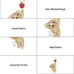 4шт 2 стиля латунные микропаве кубические циркониевые подвески&nbsp;KK-HY0003-14