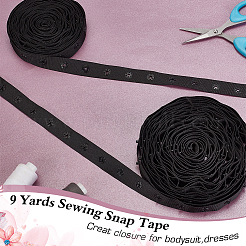 Пластиковая застежка-кнопка отделка лентами полиэстеровые ленты DIY-WH0632-31A