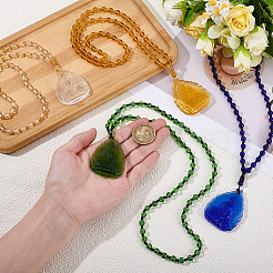 4 шт. 4 стиля стеклянные рельефные подвески Гуаньинь для мужчин&nbsp;HJEW-ME0001-04