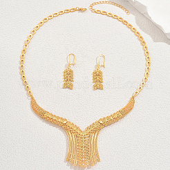 Роскошный геометрический комплект из полых листьев из сплава серег и ожерелий для женщин&nbsp;SQ7573