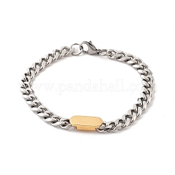 Браслеты из нержавеющей стали 304 с панцирным звеном для женщин и мужчин BJEW-F488-11PG
