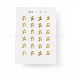 Серьги-гвоздики с миниатюрными музыкальными нотами из нержавеющей стали 304 с вакуумным покрытием PVD для женщин&nbsp;EJEW-P212-05G