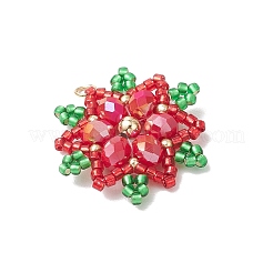 Рождественские подвески-снежинки из стеклянных бусинок PALLOY-MZ00800