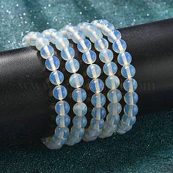 Синтетические опалитные вышитые бисером браслеты&nbsp;BJEW-Q692-47-8mm