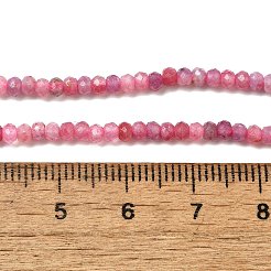 Граненые бусины-рондели из натурального красного турмалина G-F289-45