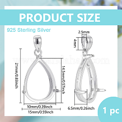 1 шт. 925 оправы для подвески из стерлингового серебра в форме кабошона STER-BC0003-59A-P