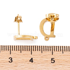 イオンプレーティング（IP）304ステンレススチールスタッドピアス  女性のための  文字d  11.5x8mm  穴：1mm  ピン：0.7mm&nbsp;FIND-Q103-01D-G