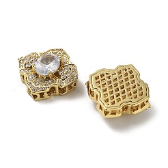 Латунные микро проложить кубического циркония бусы KK-B142-34G