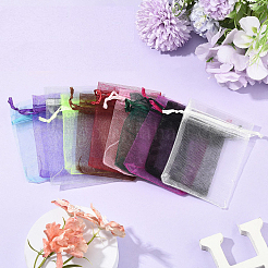 100 шт. прямоугольные мешочки из органзы с завязками CON-YW0001-87