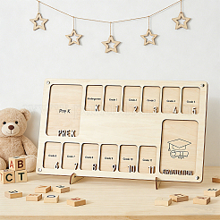 幼稚園から卒業まで使える木製の吊り下げ式フォトフレーム  長方形  アンティークホワイト  261x432x8.5mm&nbsp;AJEW-WH0752-515A