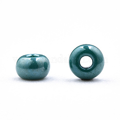 8/0 チェコ不透明ガラスシードビーズ  光沢のある  ラウンド  ティール  3x2mm  穴：1mm  約500 G /袋&nbsp;SEED-N004-003A-31
