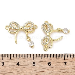 Покрытие стойки латунь проложить прозрачный кубический цирконий бант соединитель подвески KK-Z064-35G-02