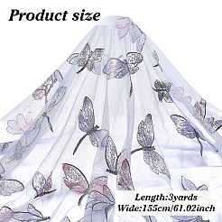 3 ярд полиэстеровой кружевной ткани с узором «бабочка»&nbsp;DIY-ME0002-37