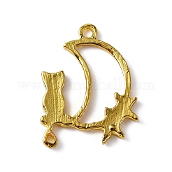 Legierung offene zurück Lünette Anhänger&nbsp;FIND-WH0013-36