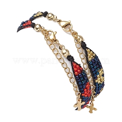 2шт. браслеты из стеклянных бусин ручной работы для женщин BJEW-MZ00157