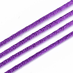 ポリエステル糸  サテンラテイルコード  パープル  2mm  約10 M /バンドル&nbsp;X-OCOR-S124-17