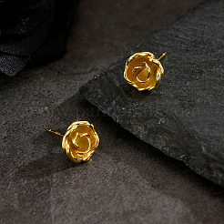 Серьги-гвоздики в виде цветка из латуни&nbsp;IE2637