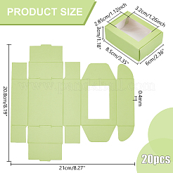 Прямоугольная бумажная складная транспортировочная коробка с окошком CON-WH0099-25A