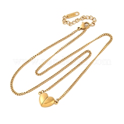 Ожерелья с подвеской в форме сердца из нержавеющей стали 304 для женщин NJEW-Z065-06G