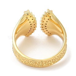 Стойки латунные листовые открытые манжеты с фианитами RJEW-D008-08G