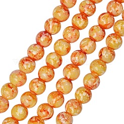 Fili di perline di vetro verniciati a spruzzo opaco&nbsp;GLAA-SZ0001-51F