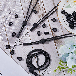 36 Silikonring mit 6 Polyester-Halsband-Lanyard zum Schutz vor Verlust des Anhängers.&nbsp;DIY-GF0008-08B