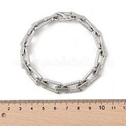 Браслеты из нержавеющей стали 304 с трапециевидными звеньями для женщин и мужчин BJEW-F488-68P