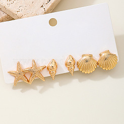 3 пара сережек-гвоздиков из сплава&nbsp;FS-WGB7DE2-01