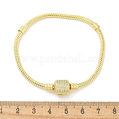 Латунные браслеты с микропаве из чистого кубического циркония BJEW-S158-15G