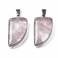 Природного розового кварца подвески G-T128-05D