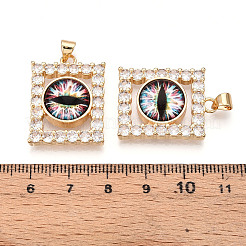 Латунные подвески с микропаве из прозрачных кубических цирконий для женщин KK-T070-91A-05