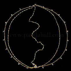 Сплав со стразами цепочка для волос DIY-WH20058-11G