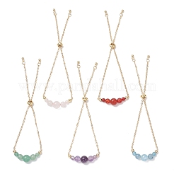 Круглые браслеты из натуральных смешанных драгоценных камней с бусинами&nbsp;BJEW-JB12806