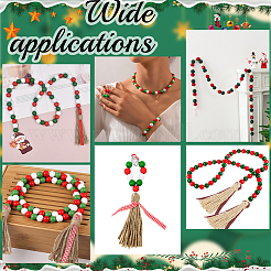 Рождественская тема 5 нити окрашенные распылением натуральные деревянные бусины нити WOOD-SP0001-02A