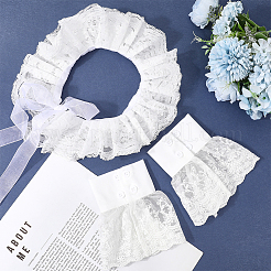 1 шт. полиэстеровый двухслойный кружевной воротник AJEW-CY0001-19