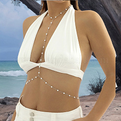 Цепочки из сплава и пластика с имитацией круглого жемчуга WG6B188-02