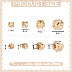 120pcs 4 styles de perles en laiton&nbsp;KK-PH0015-29