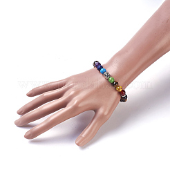 Bracelets extensibles en œil de tigre naturels&nbsp;BJEW-JB03905-01