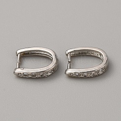 Латунь микро паве прозрачный кубический цирконий застежка на дужках ZIRC-WH0004-06P