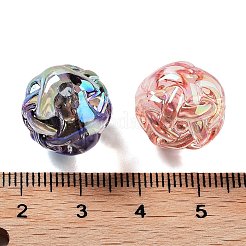 UVメッキ透明アクリルビーズ  虹色の  ラウンド  ミックスカラー  15mm  穴：2mm&nbsp;MACR-K356-06B